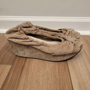 Restricted Suede Wedge Heel Platform Slip On Shoe size 9.5